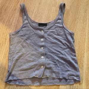 Brandy Melville John Galt Striped Button Tank Top